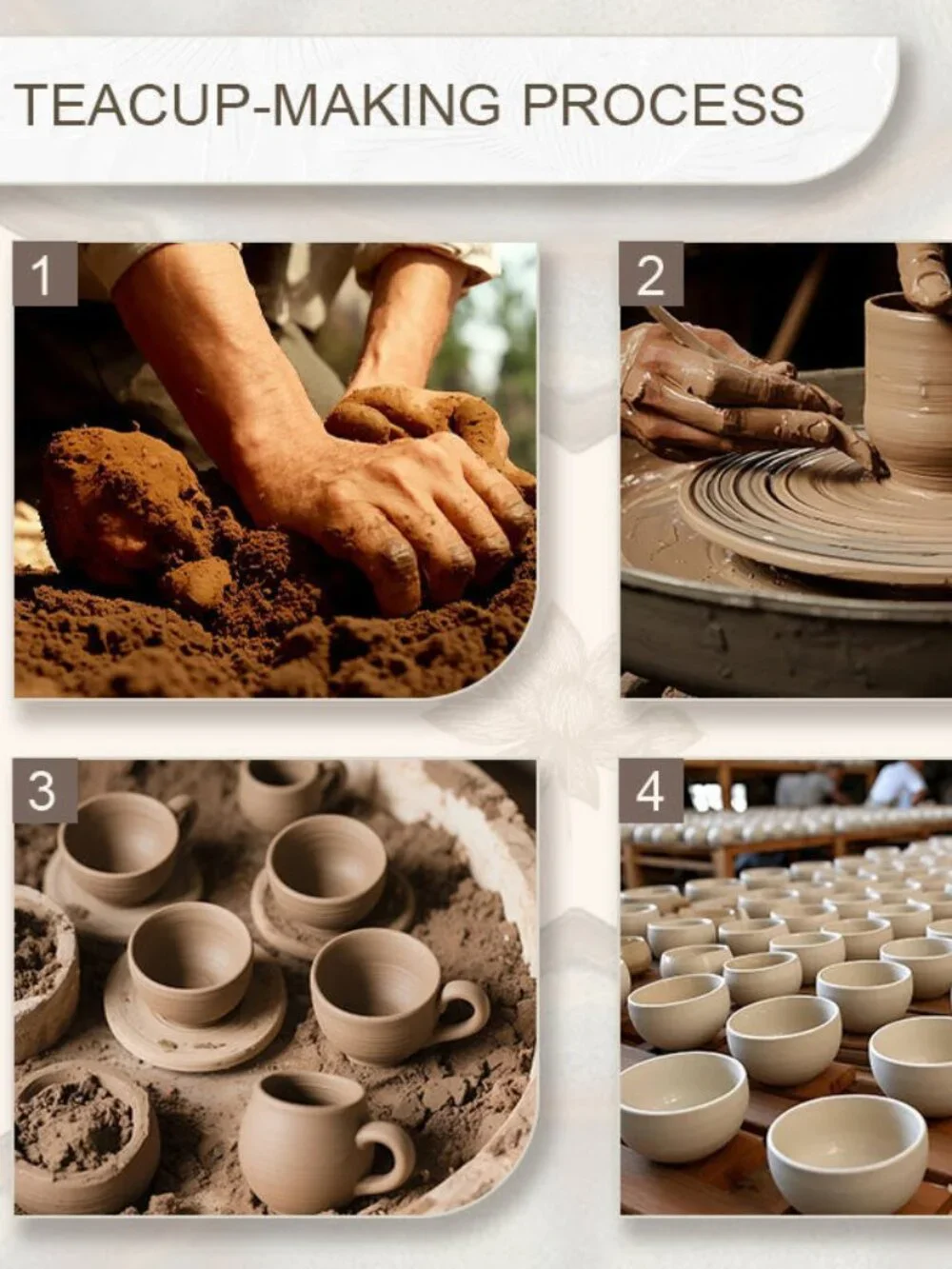 Set of 5 Jianzhan-Style Ceramic Tea Cups with Silver Lotus